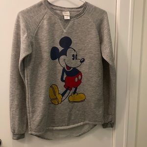Disney Mickey Mouse Classic Grey Crewneck sweatshirt women’s size small
